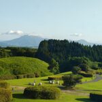 瀬の本高原ホテルから望む阿蘇の山々と緑の高原